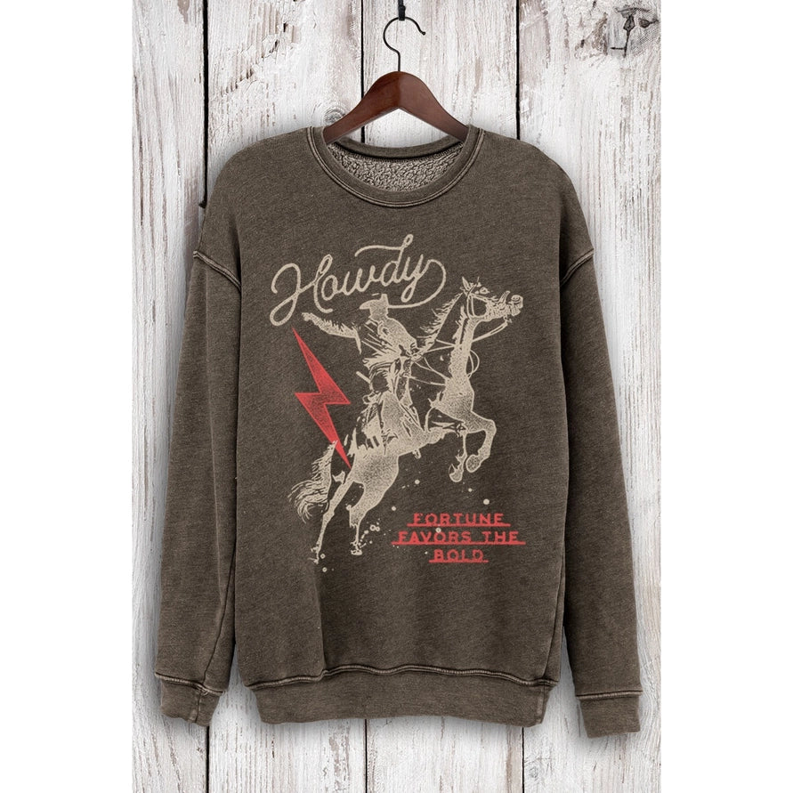 Women's Brown Western Howdy Cowboy Sweatshirt
