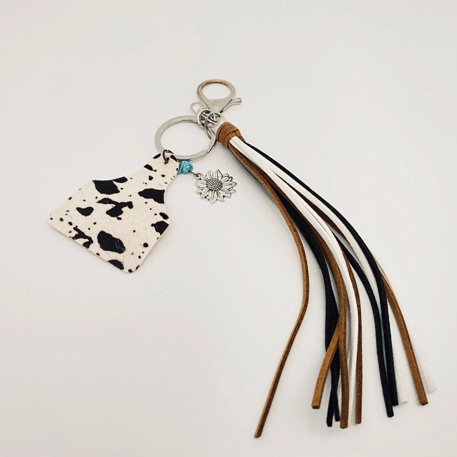 Western Style Keychain Leather Tassel Handmade Jewellery