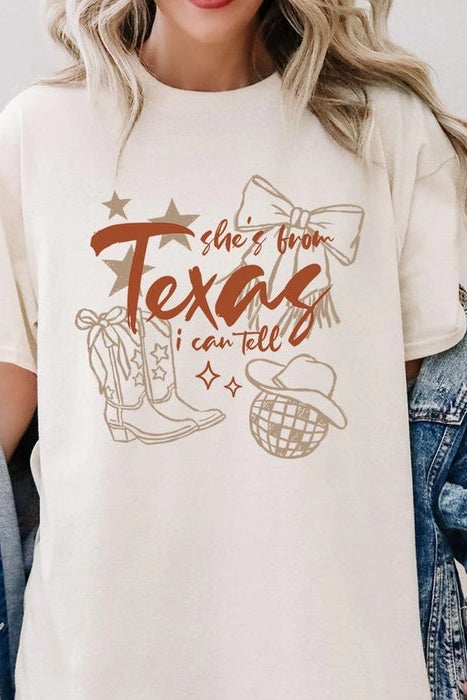 She's from Texas Graphic Heavy Cotton Tee