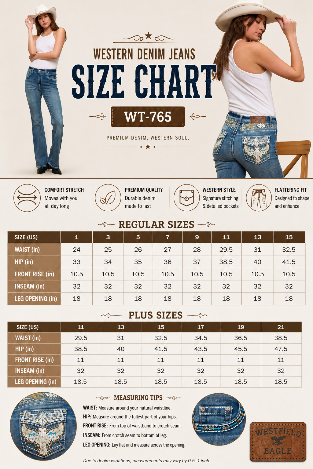 Women's Bootcut Cowboy Hat Bling Jeans