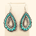 Rhinestone Turquoise Double-Layer Drop Dangle Earrings