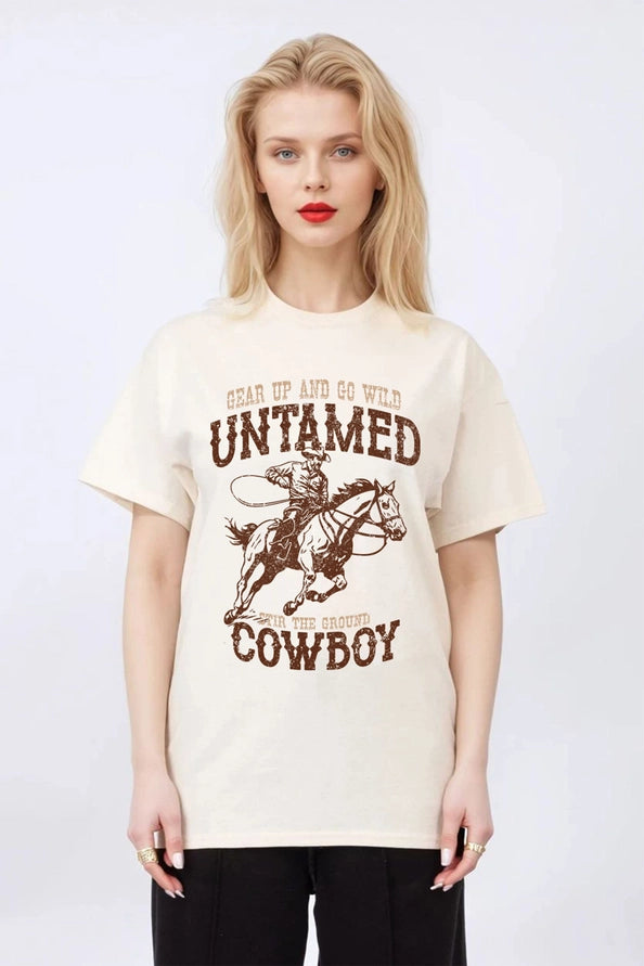 Regular Fit T-Shirt in Untamed Cowboy Print
